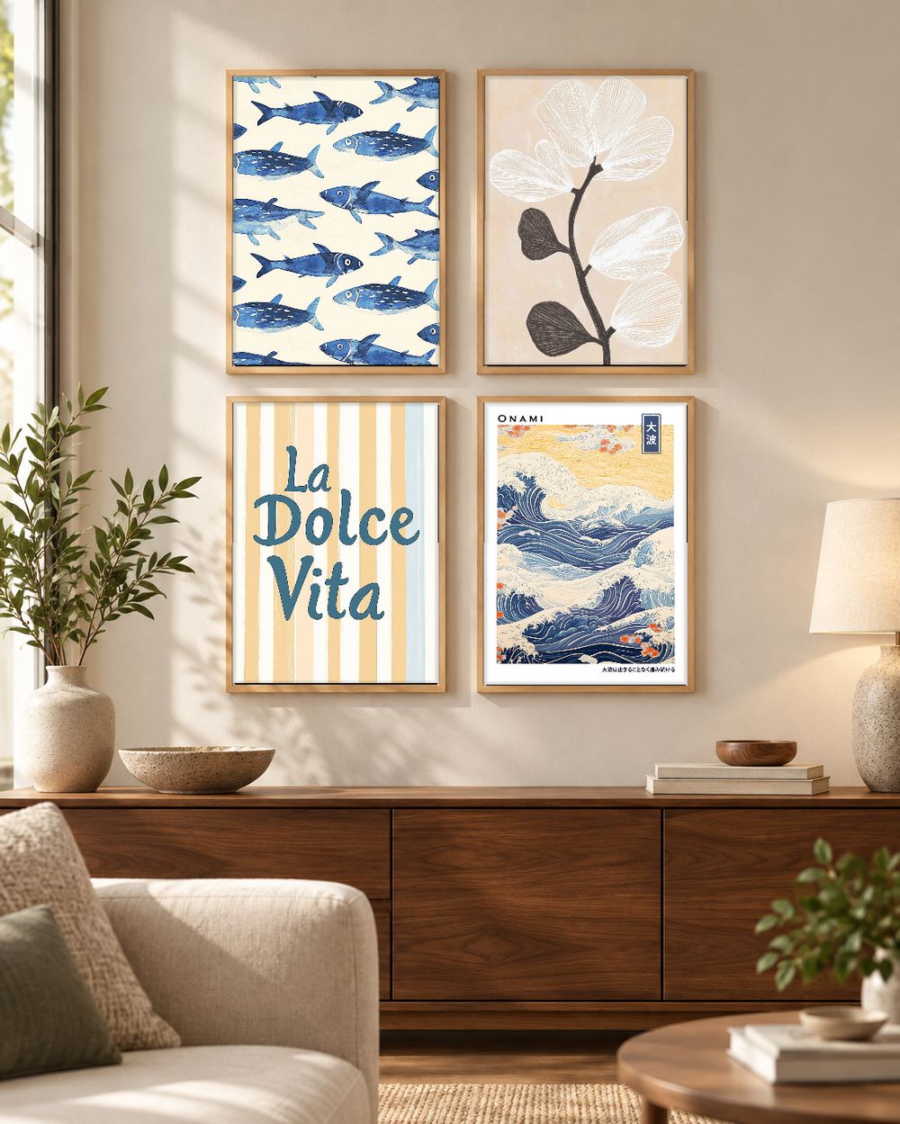 Set de 4 cuadros decorativos que combinan