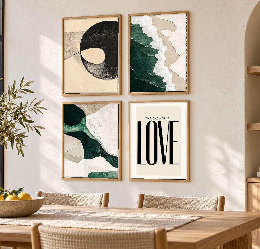 Set de 4 cuadros decorativos que combinan