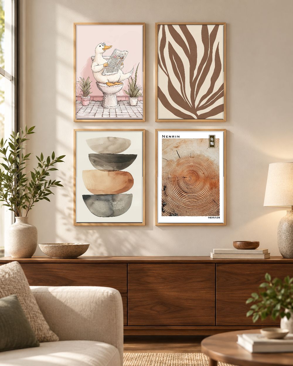 Set de 4 cuadros decorativos que combinan