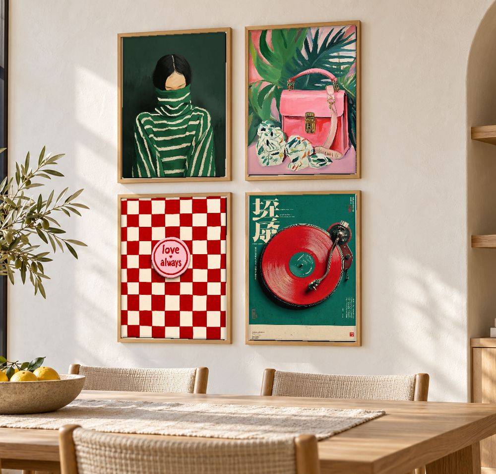 Set de 4 cuadros decorativos que combinan