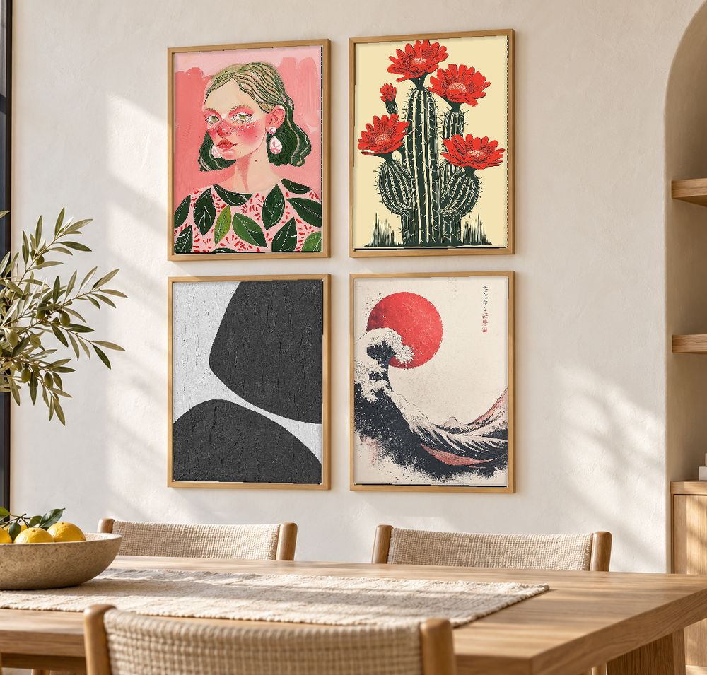 Set de 4 cuadros decorativos que combinan