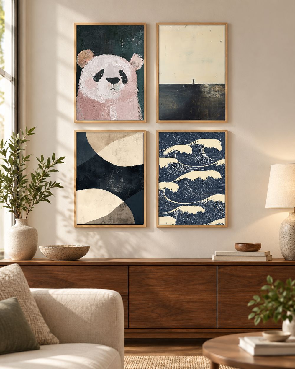 Set de 4 cuadros decorativos que combinan