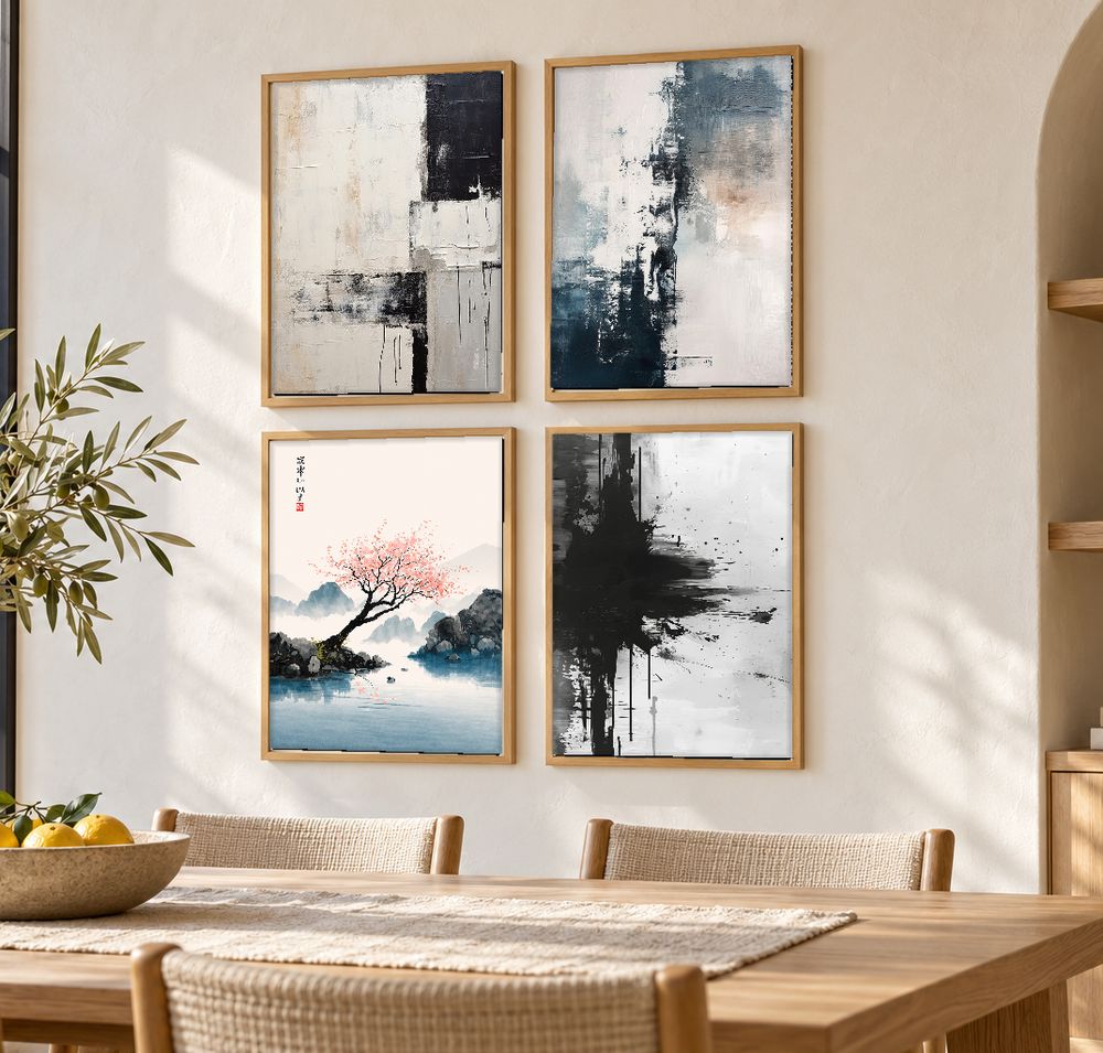 Set de 4 cuadros decorativos que combinan