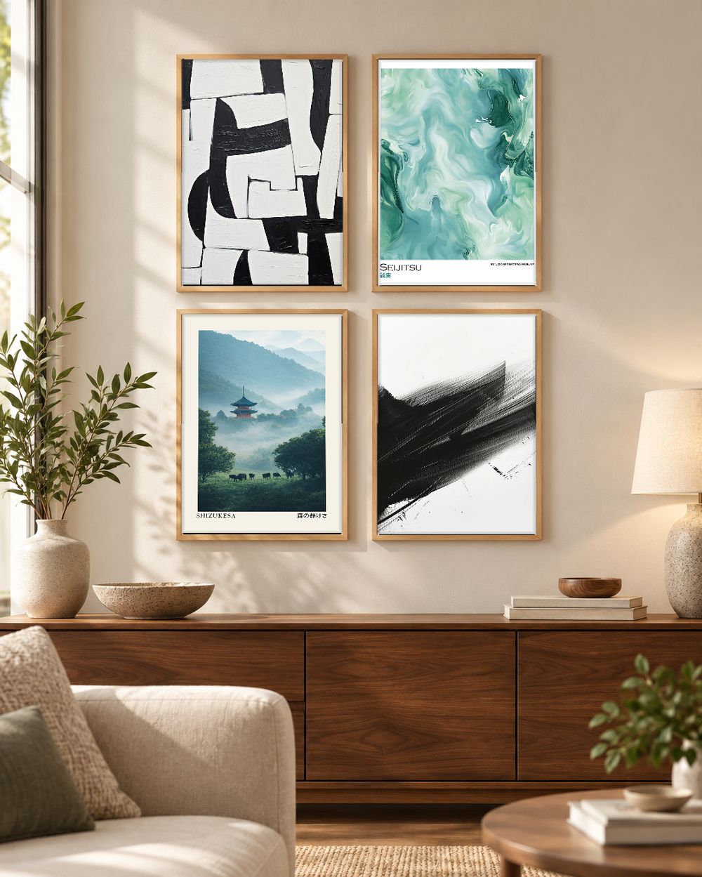 Set de 4 cuadros decorativos que combinan