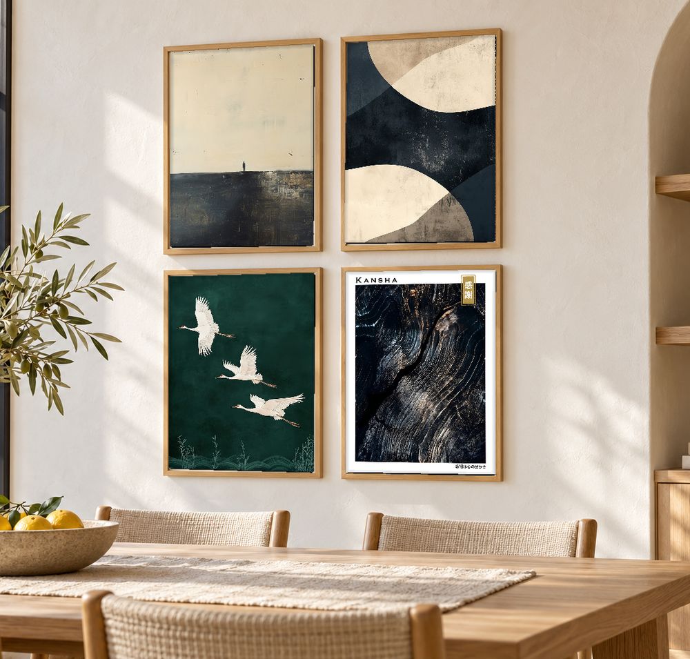 Set de 4 cuadros decorativos que combinan