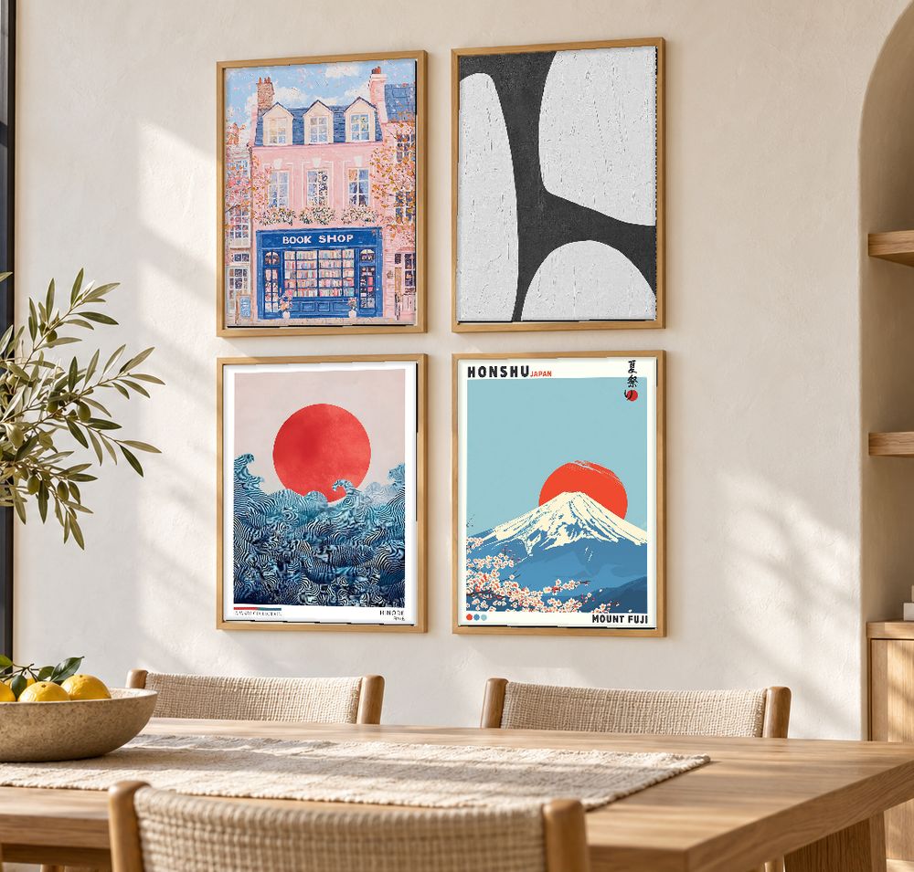 Set de 4 cuadros decorativos que combinan