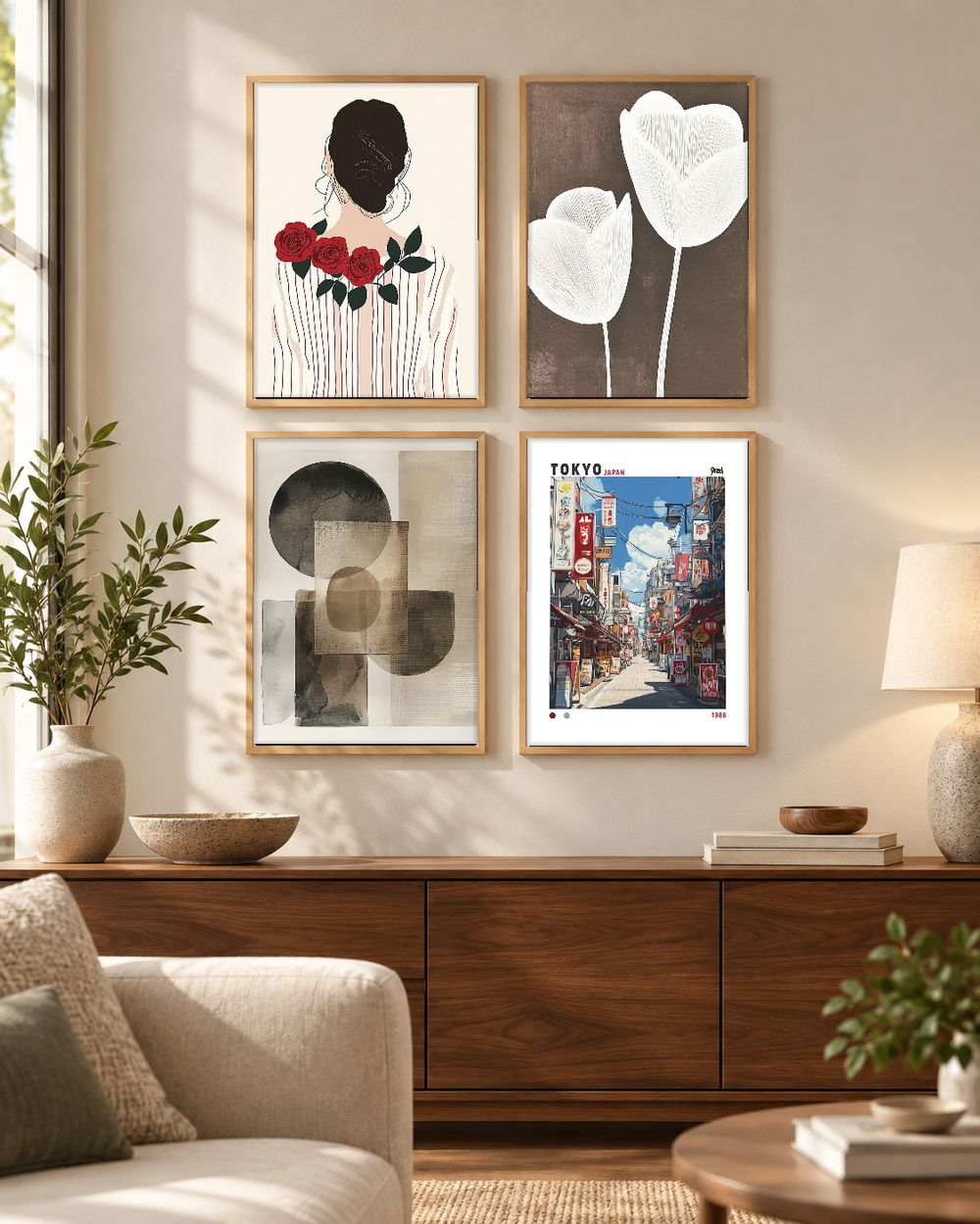 Set de 4 cuadros decorativos que combinan
