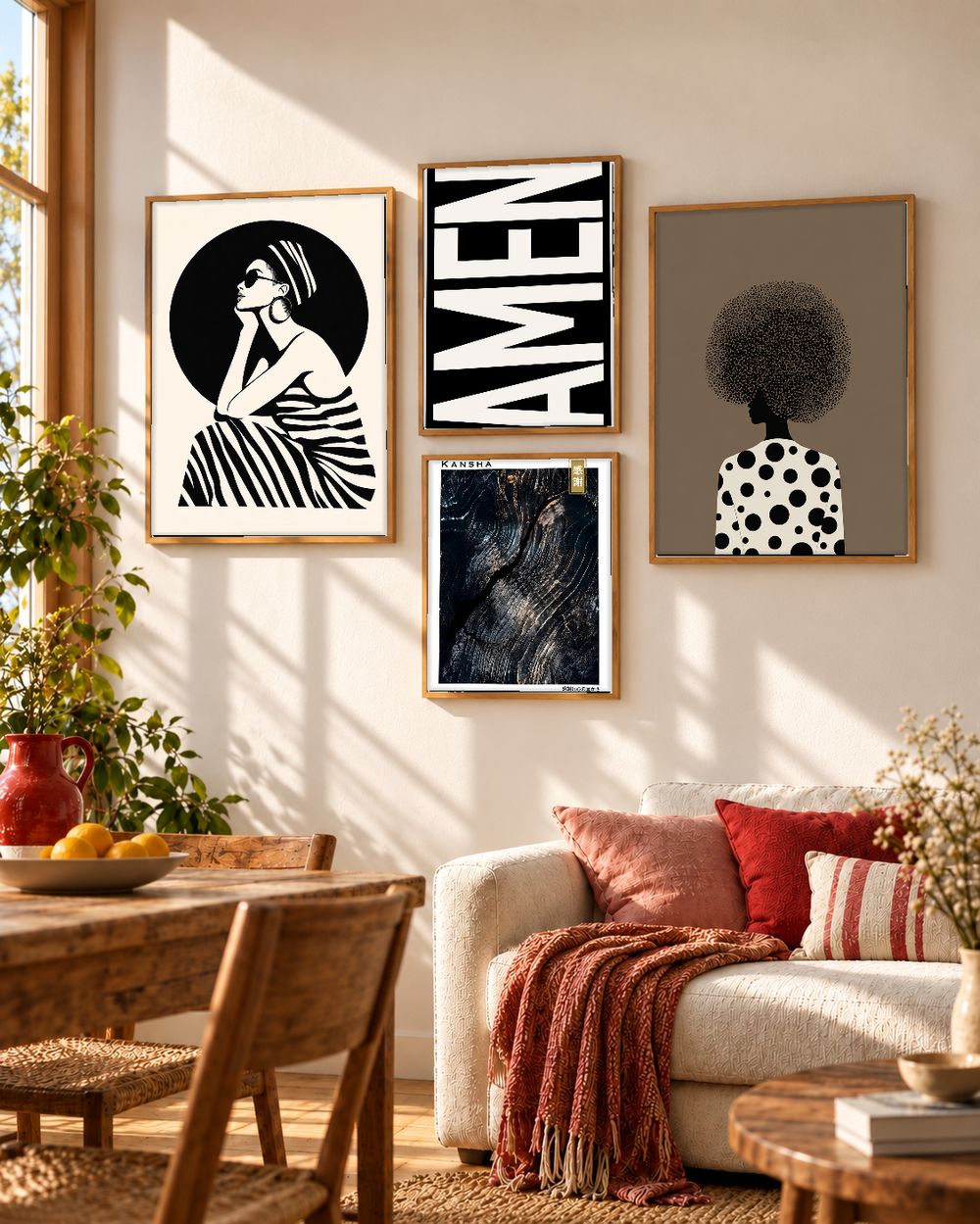 Set de 4 cuadros decorativos que combinan