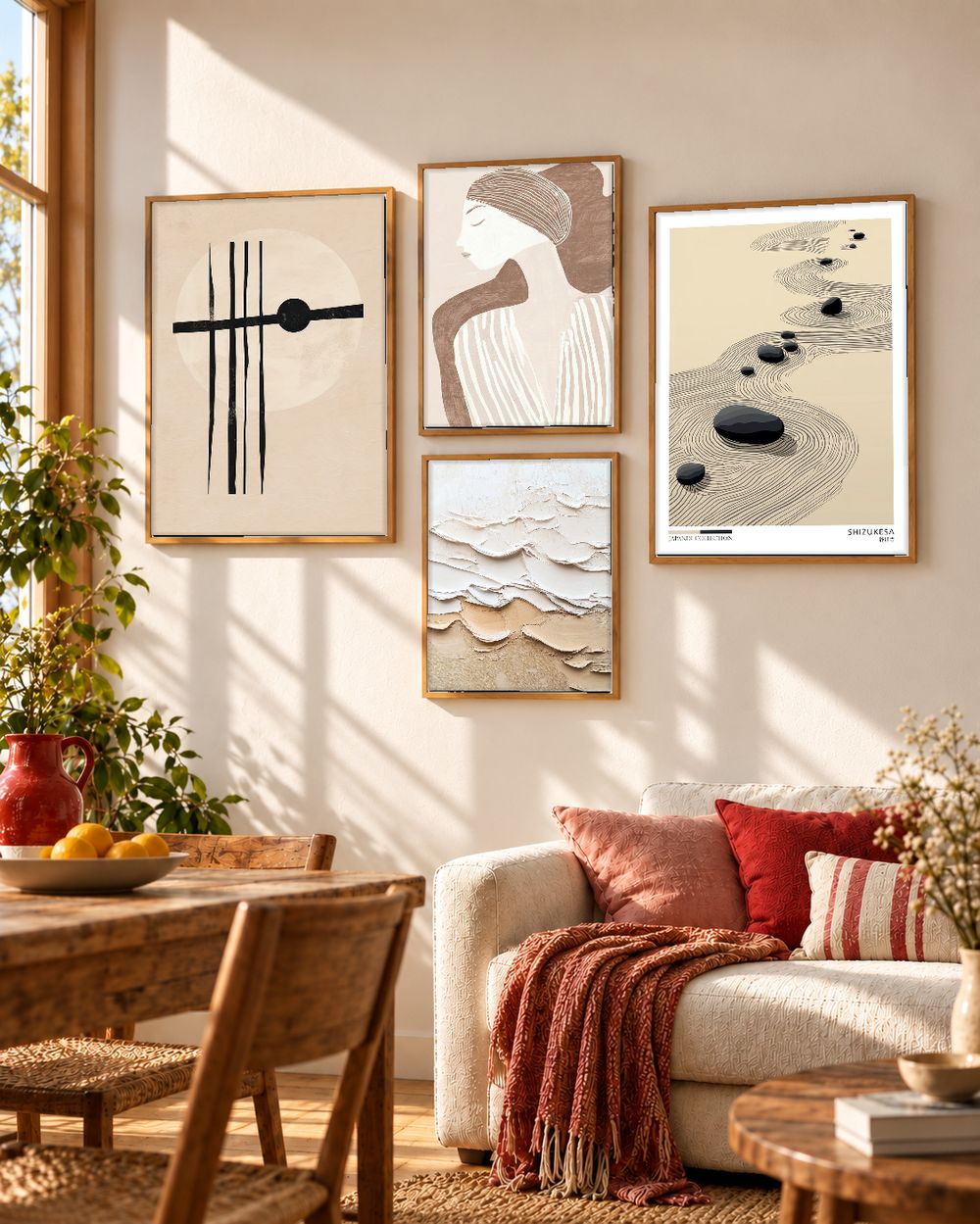 Set de 4 cuadros decorativos que combinan
