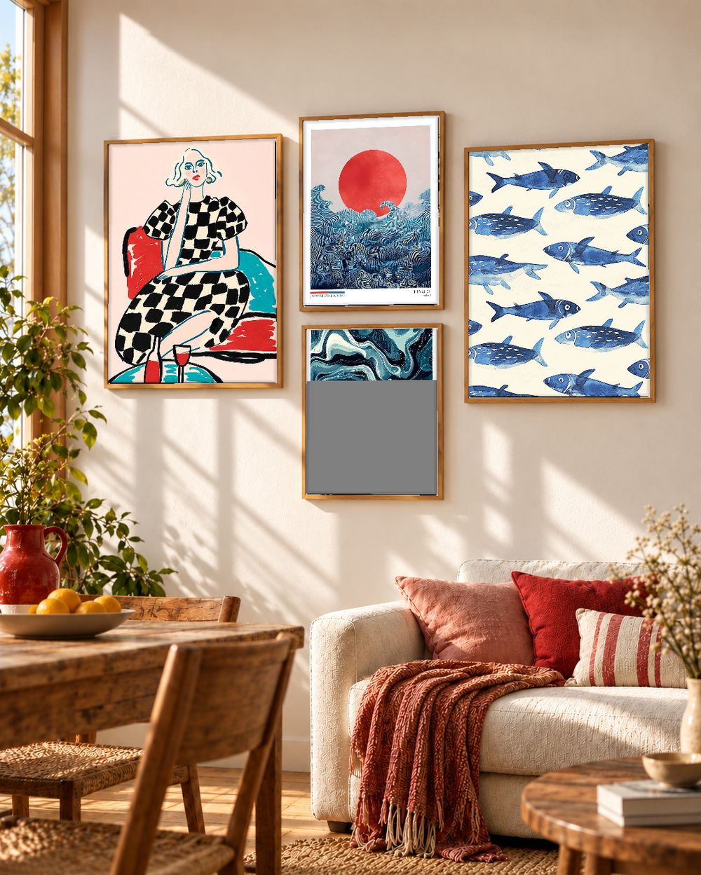 Set de 4 cuadros decorativos que combinan