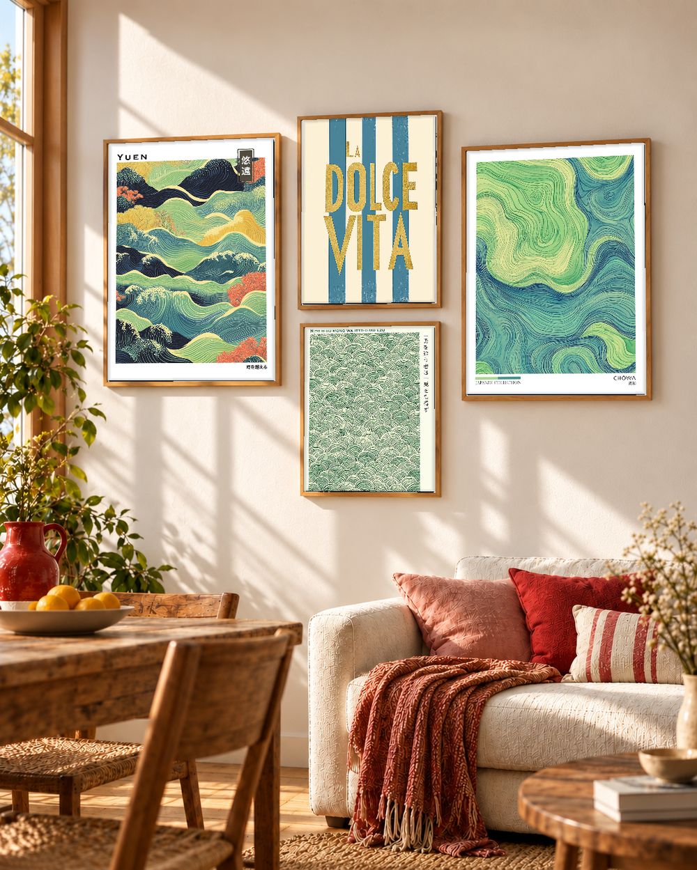 Set de 4 cuadros decorativos que combinan
