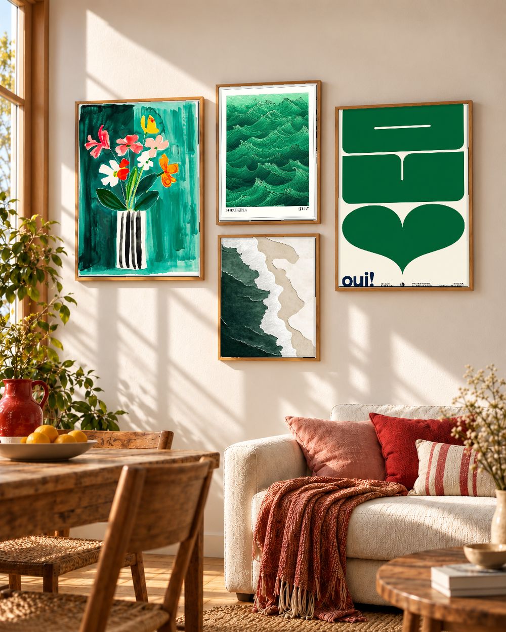 Set de 4 cuadros decorativos que combinan