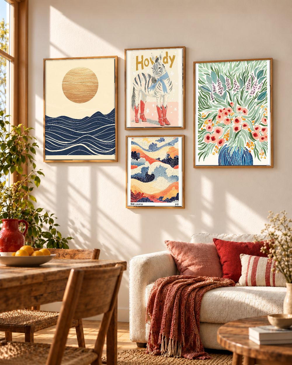 Set de 4 cuadros decorativos que combinan
