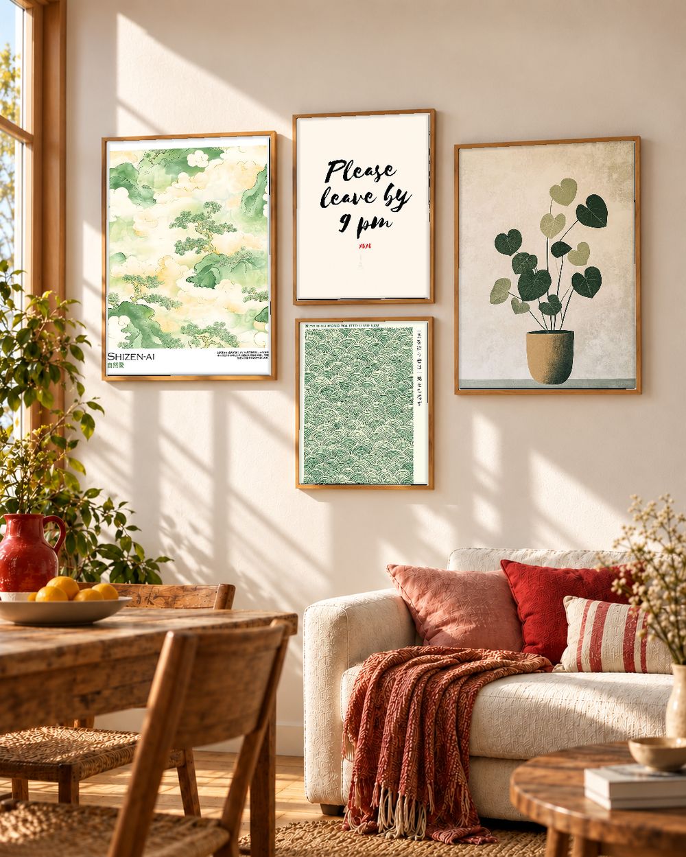 Set de 4 cuadros decorativos que combinan