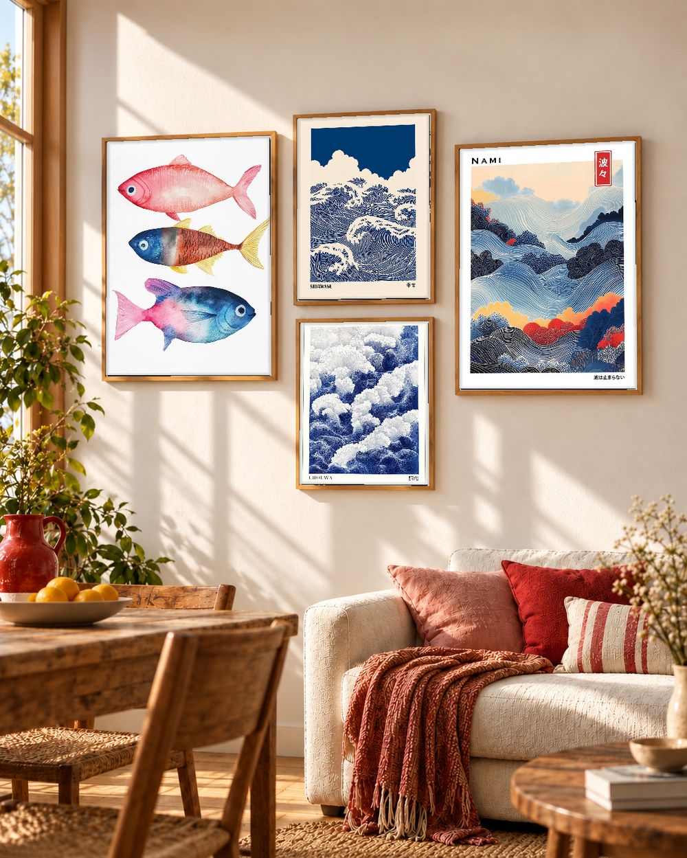 Set de 4 cuadros decorativos que combinan