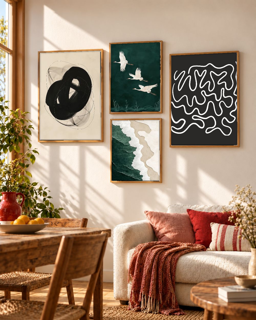 Set de 4 cuadros decorativos que combinan
