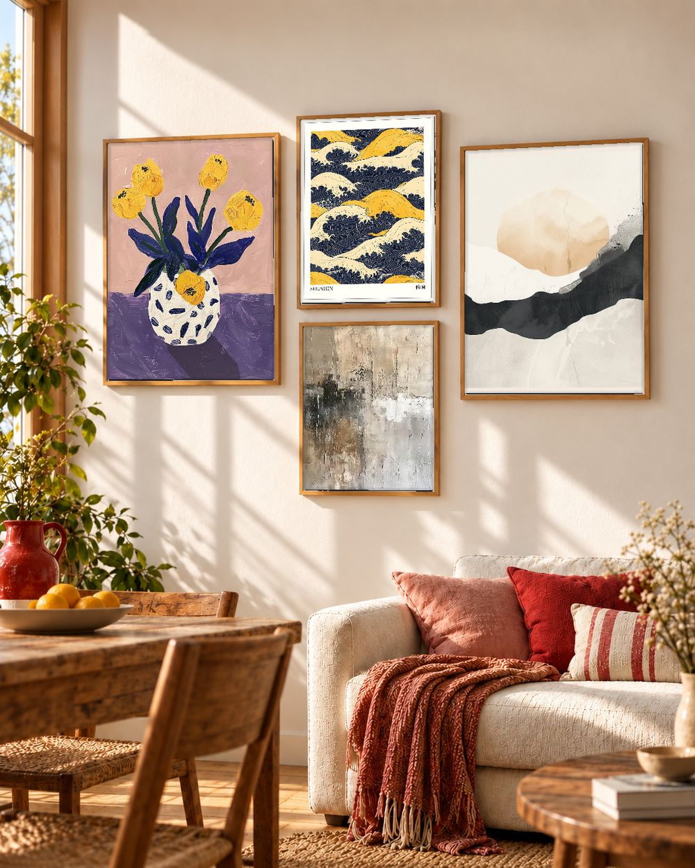 Set de 4 cuadros decorativos que combinan