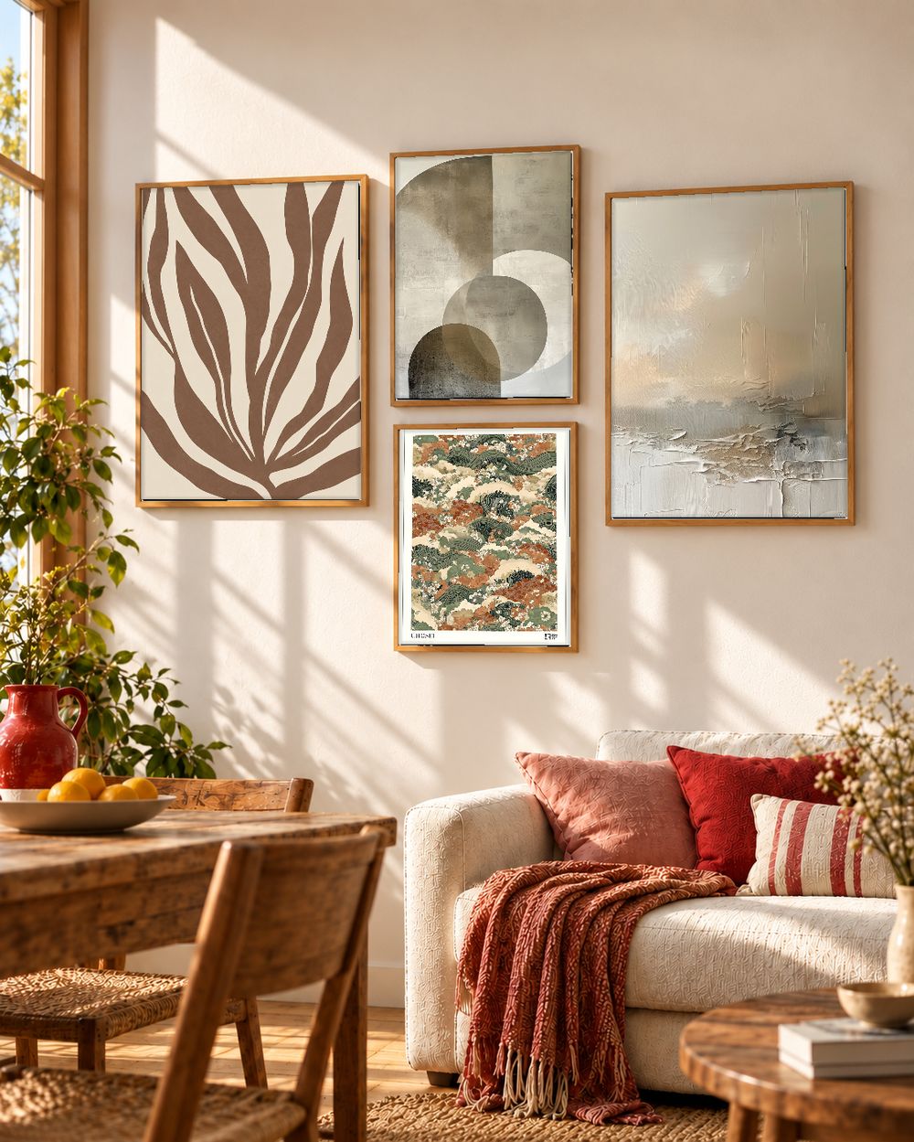 Set de 4 cuadros decorativos que combinan