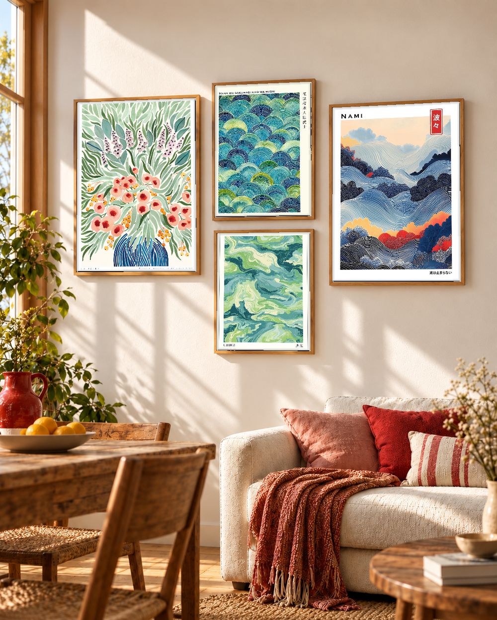 Set de 4 cuadros decorativos que combinan