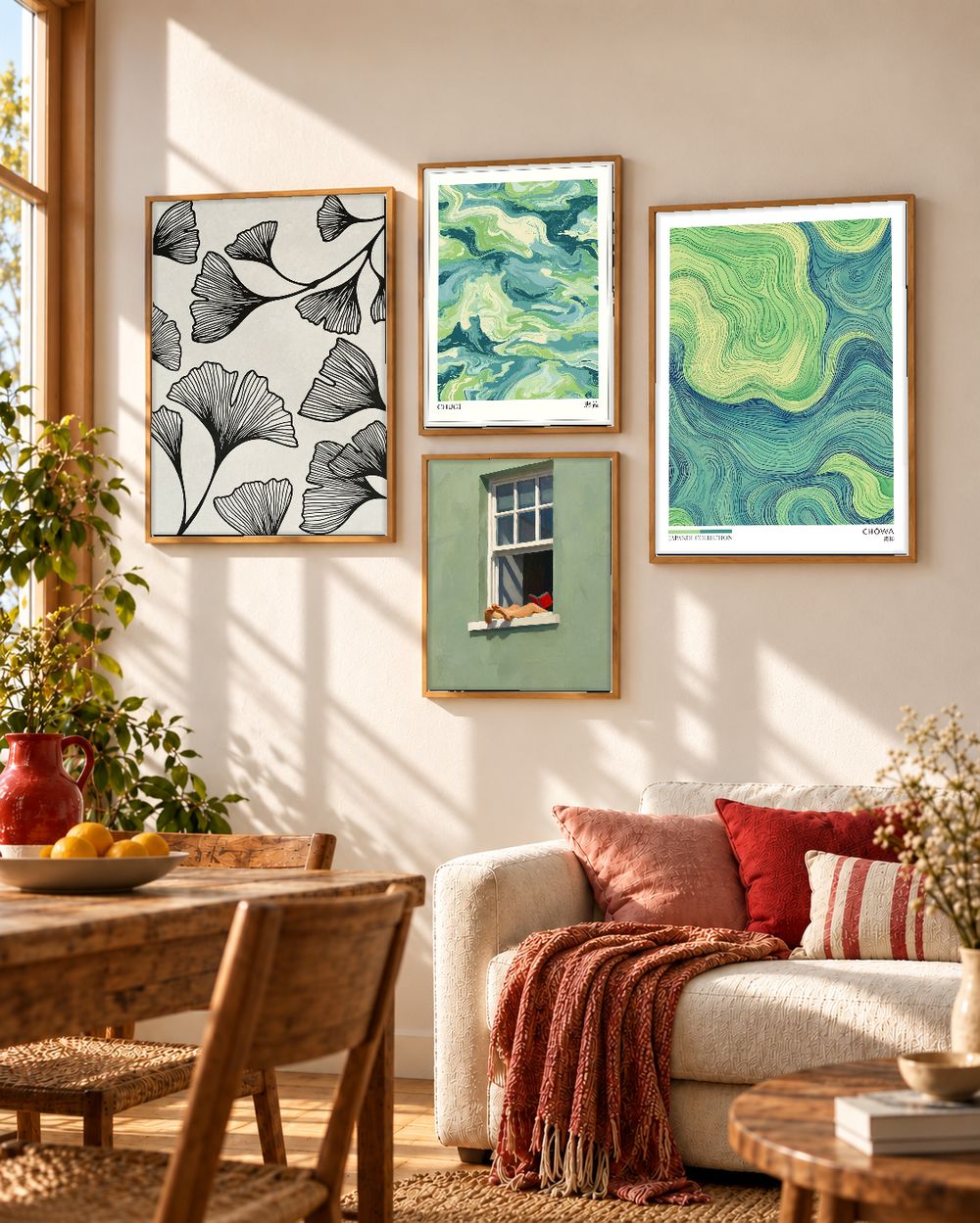 Set de 4 cuadros decorativos que combinan