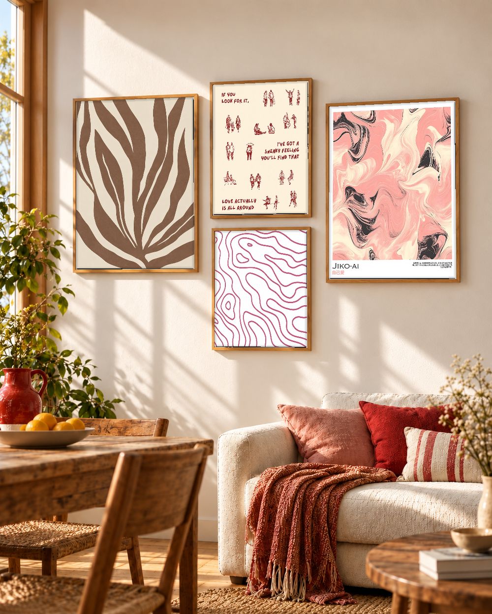 Set de 4 cuadros decorativos que combinan