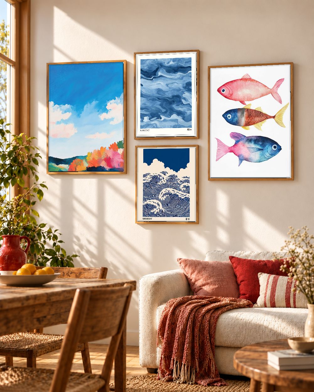 Set de 4 cuadros decorativos que combinan