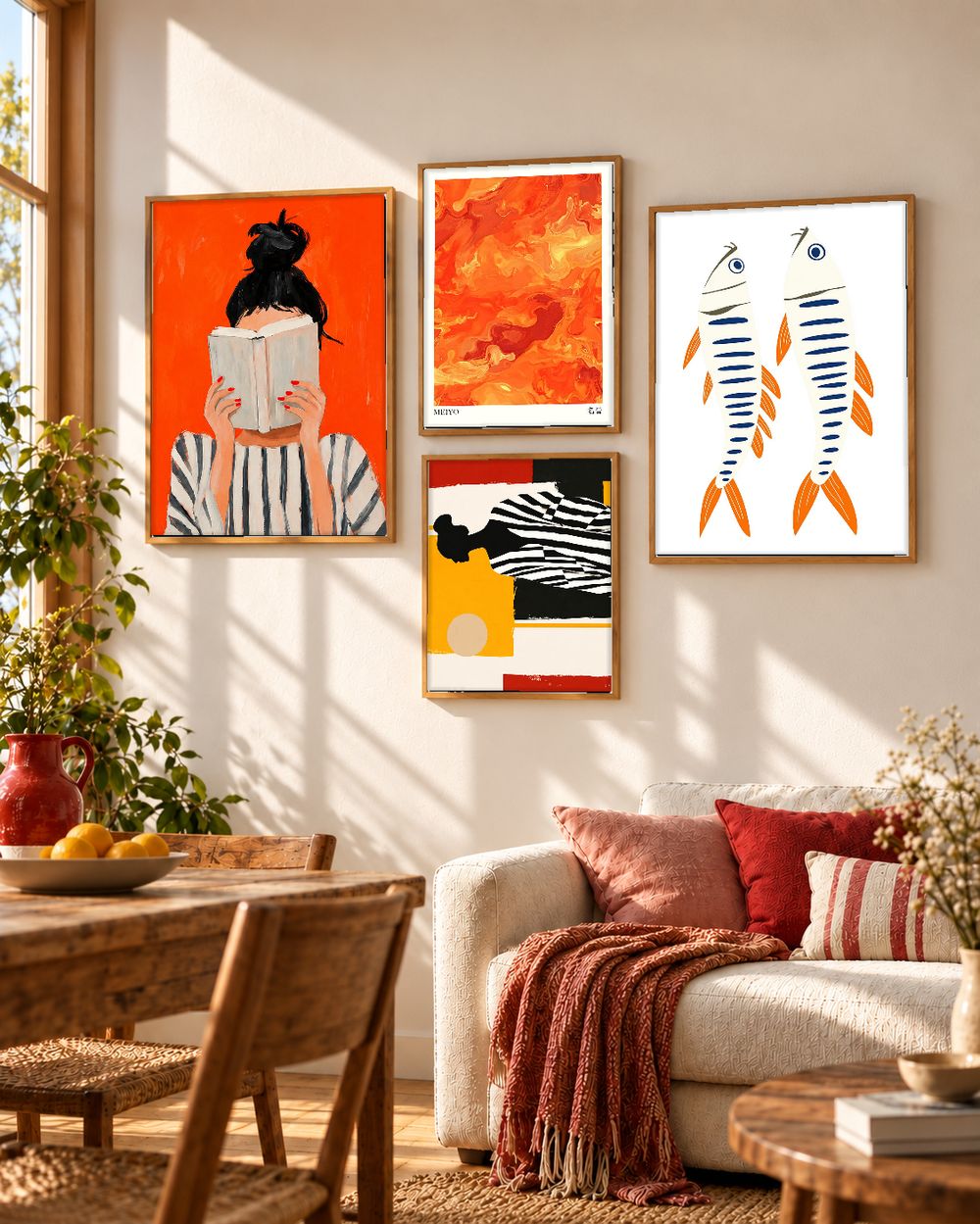 Set de 4 cuadros decorativos que combinan