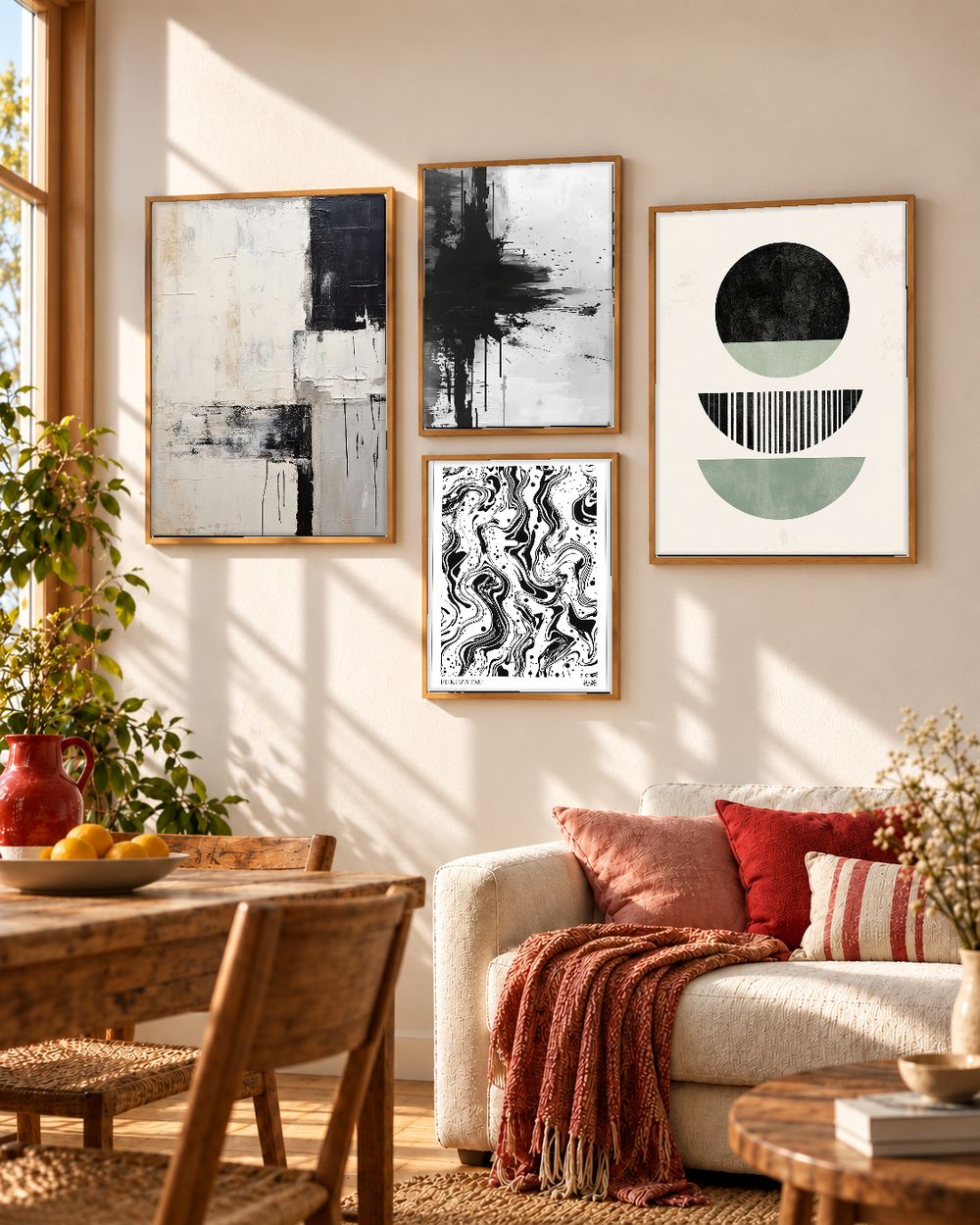 Set de 4 cuadros decorativos que combinan