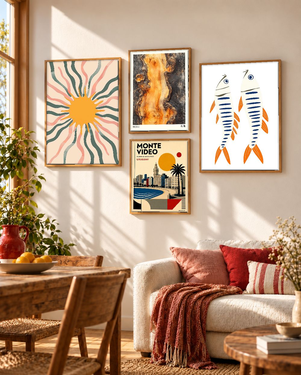 Set de 4 cuadros decorativos que combinan
