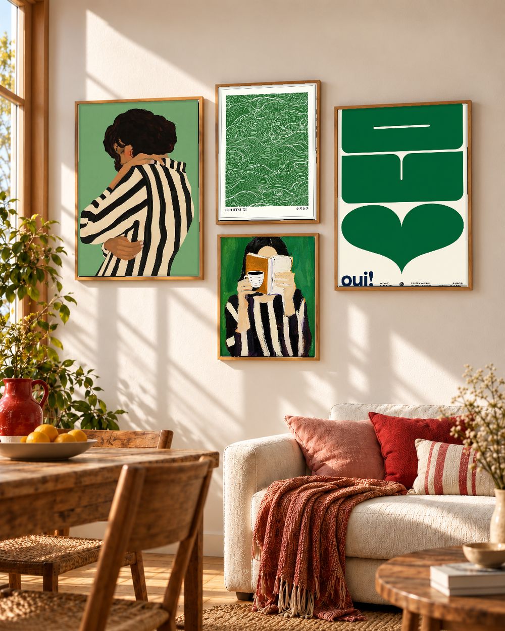 Set de 4 cuadros decorativos que combinan