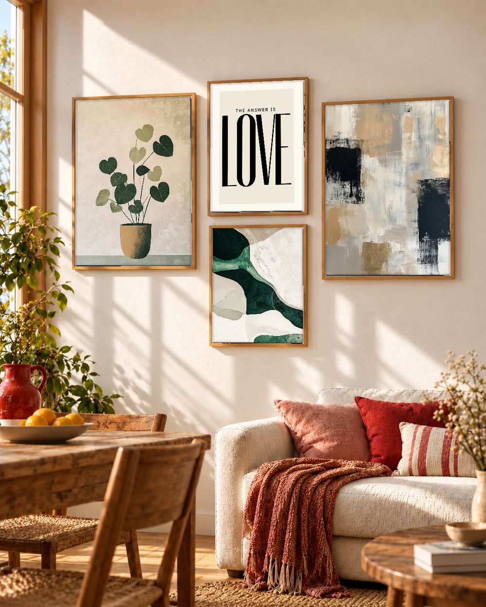 Set de 4 cuadros decorativos que combinan