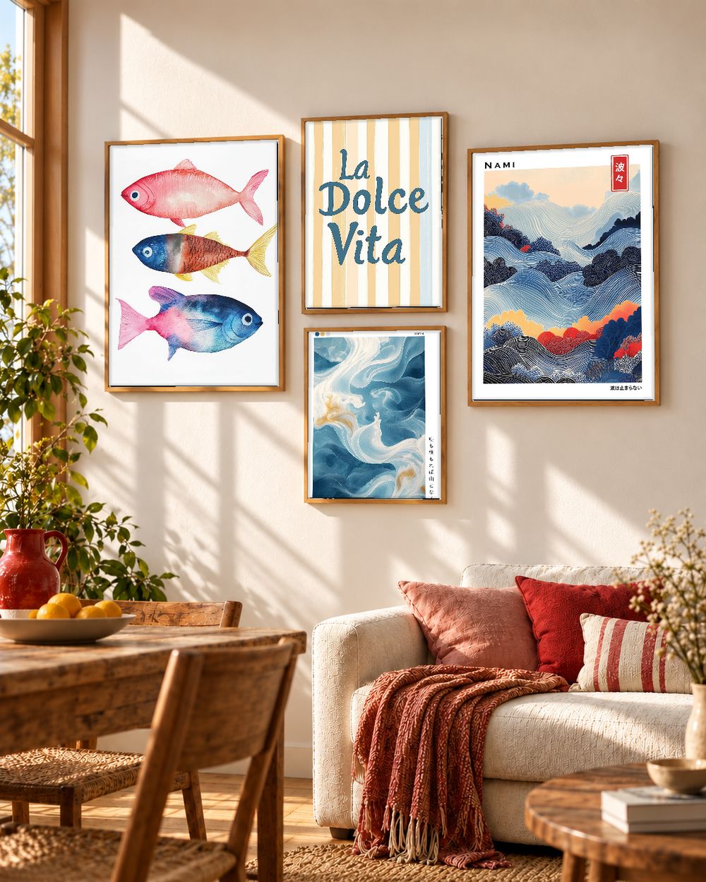 Set de 4 cuadros decorativos que combinan