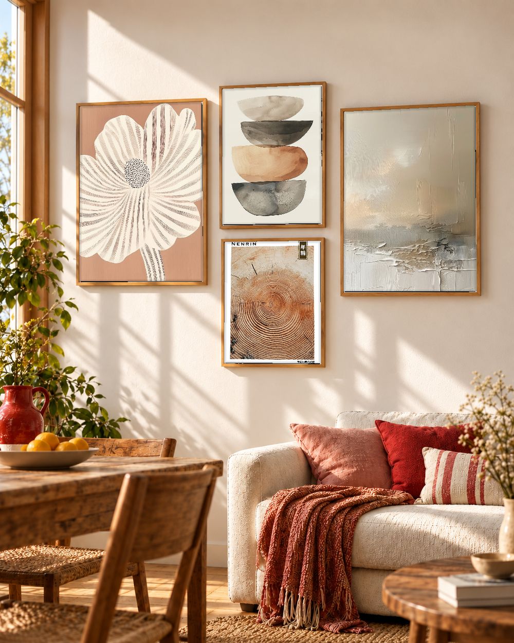 Set de 4 cuadros decorativos que combinan