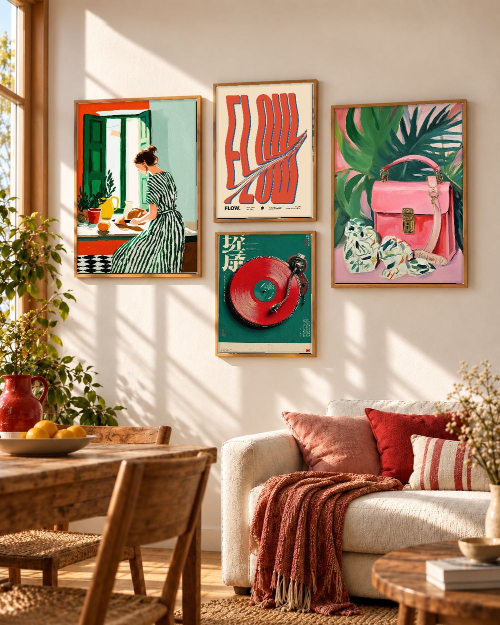 Set de 4 cuadros decorativos que combinan