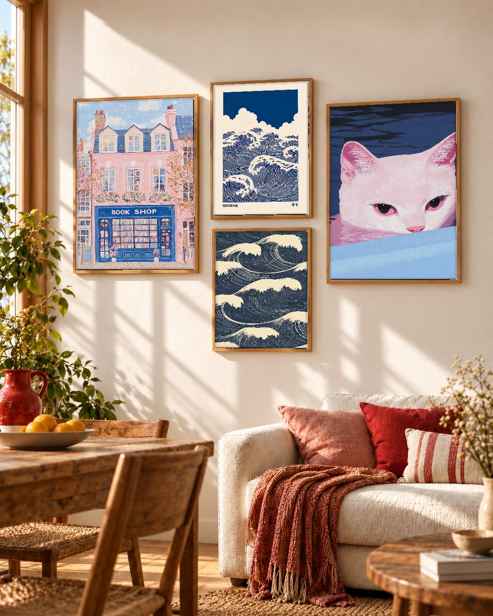 Set de 4 cuadros decorativos que combinan