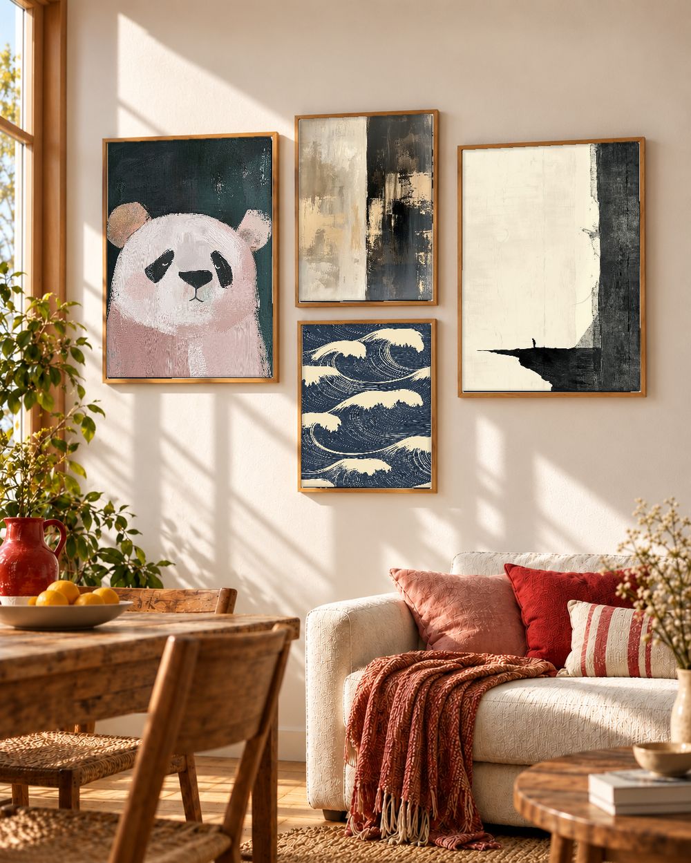 Set de 4 cuadros decorativos que combinan
