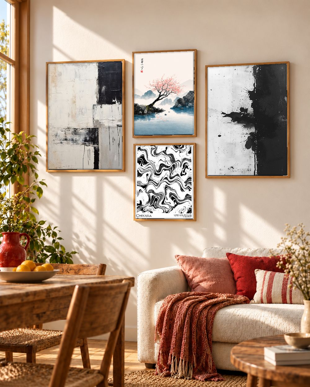 Set de 4 cuadros decorativos que combinan