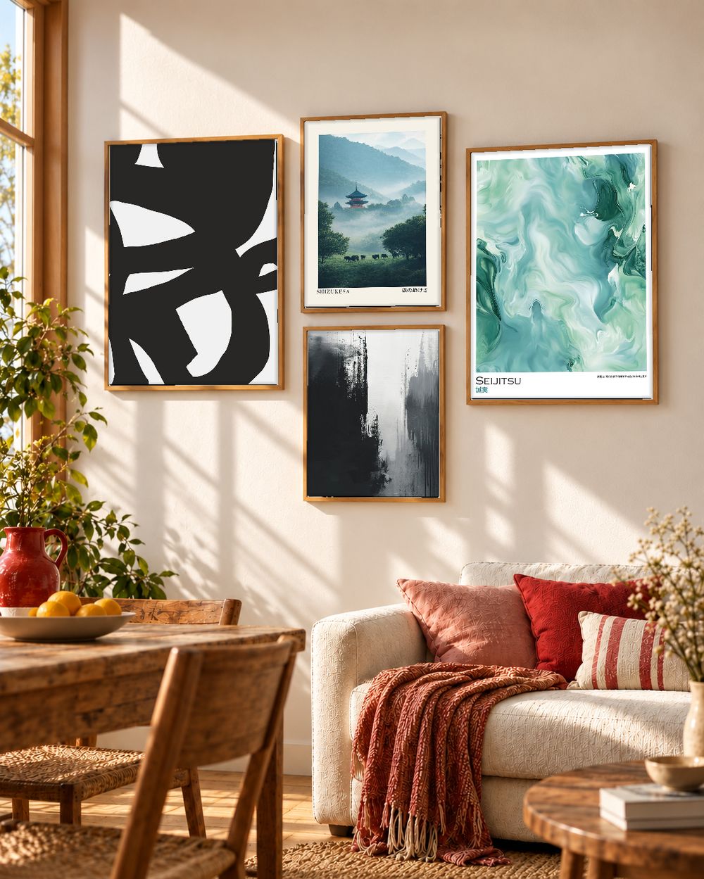 Set de 4 cuadros decorativos que combinan