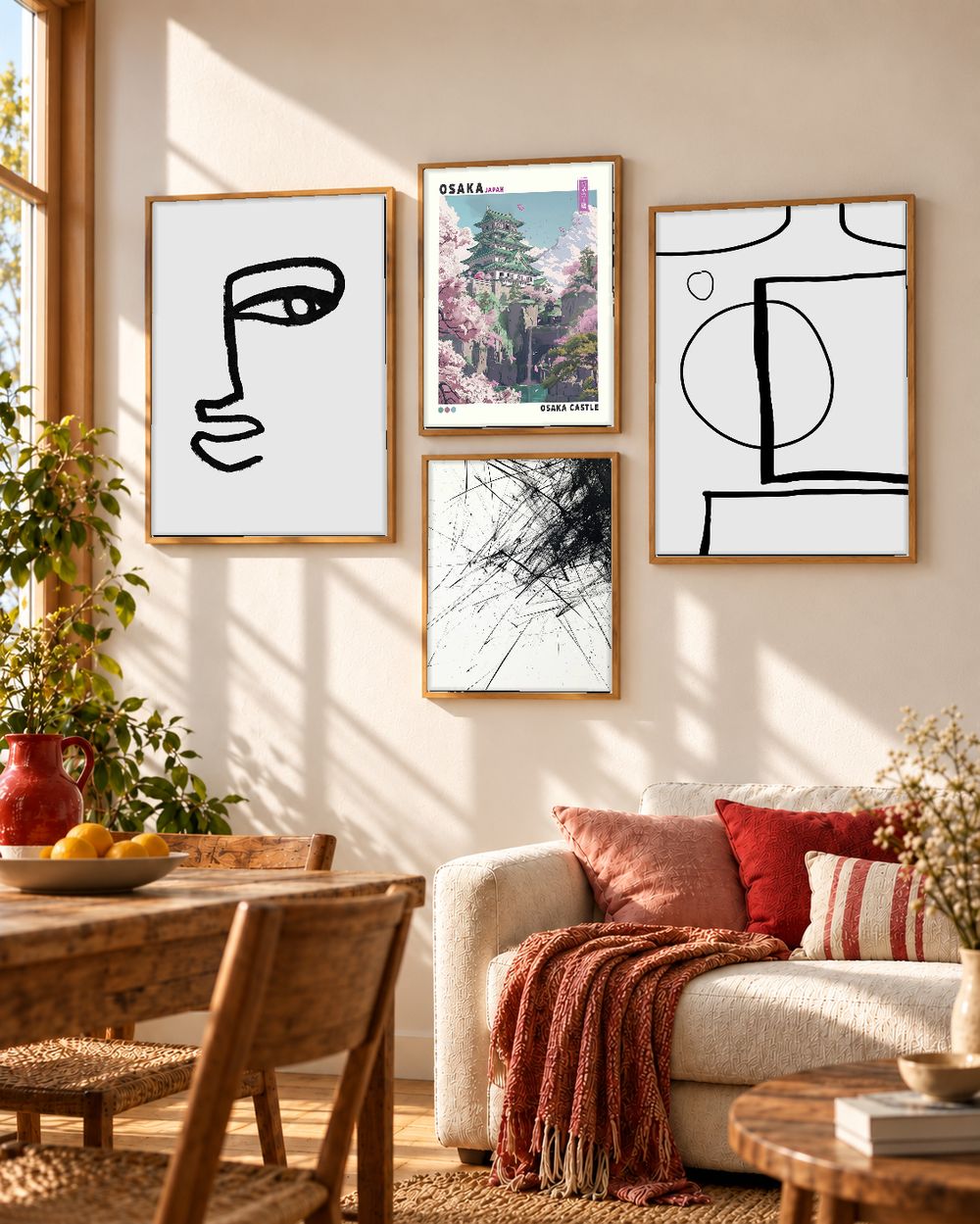 Set de 4 cuadros decorativos que combinan