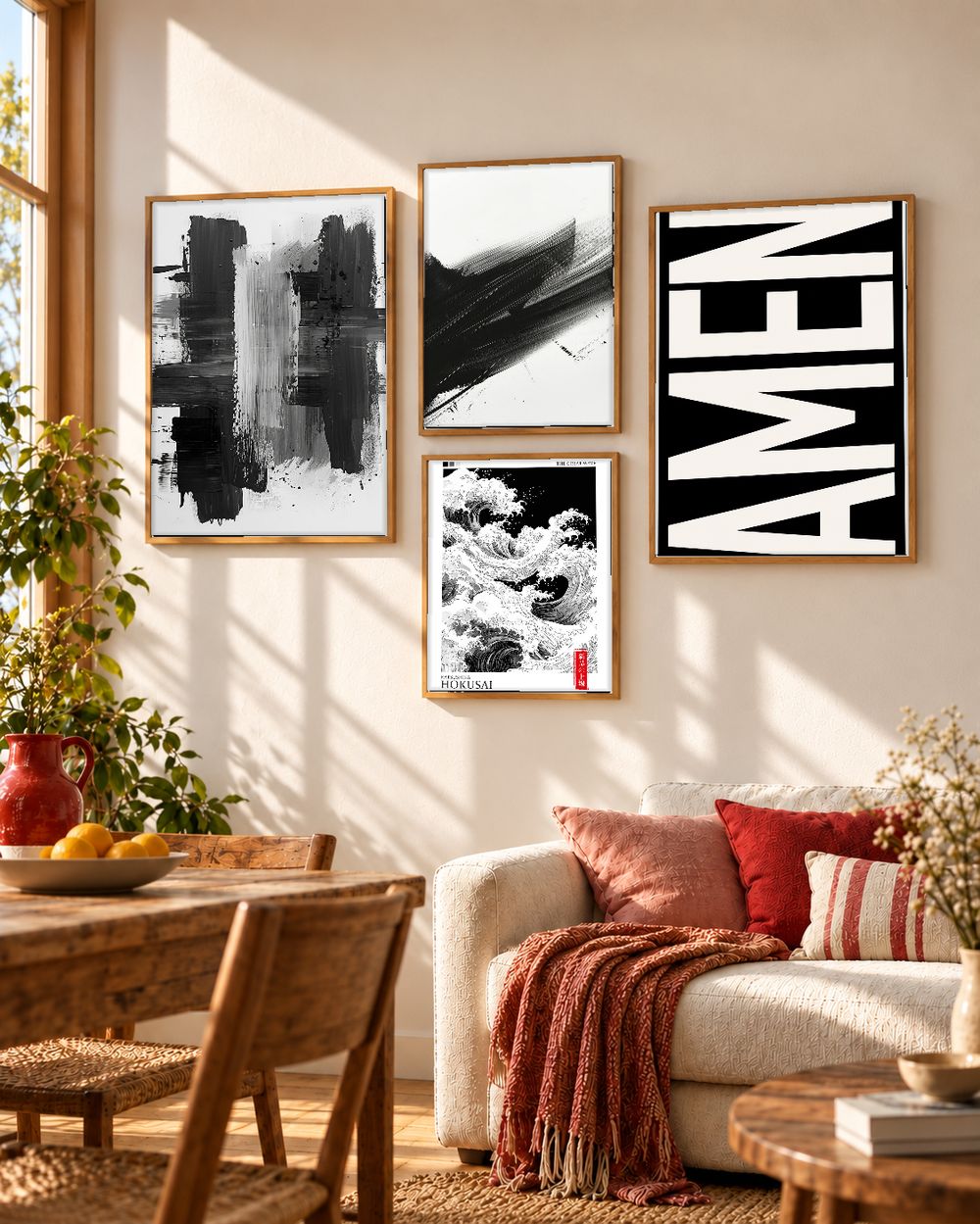 Set de 4 cuadros decorativos que combinan
