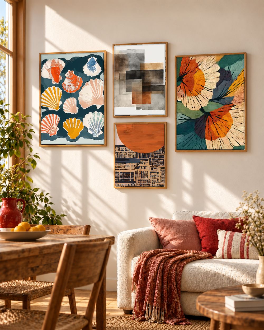 Set de 4 cuadros decorativos que combinan
