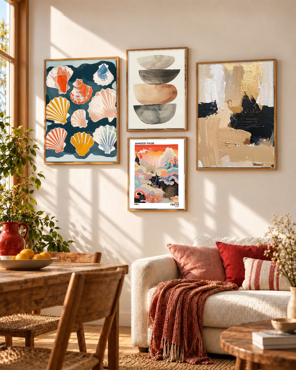 Set de 4 cuadros decorativos que combinan