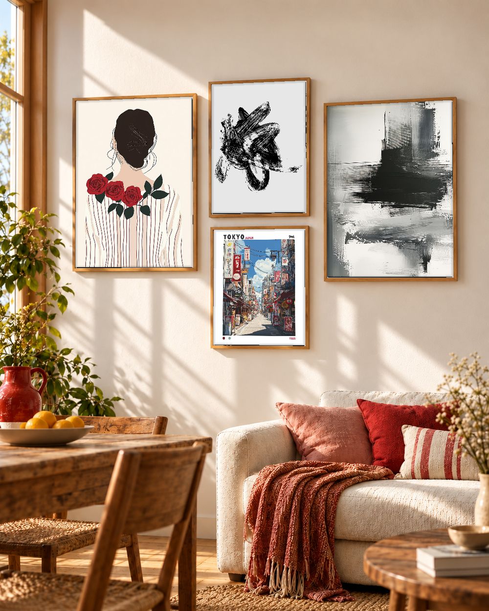 Set de 4 cuadros decorativos que combinan