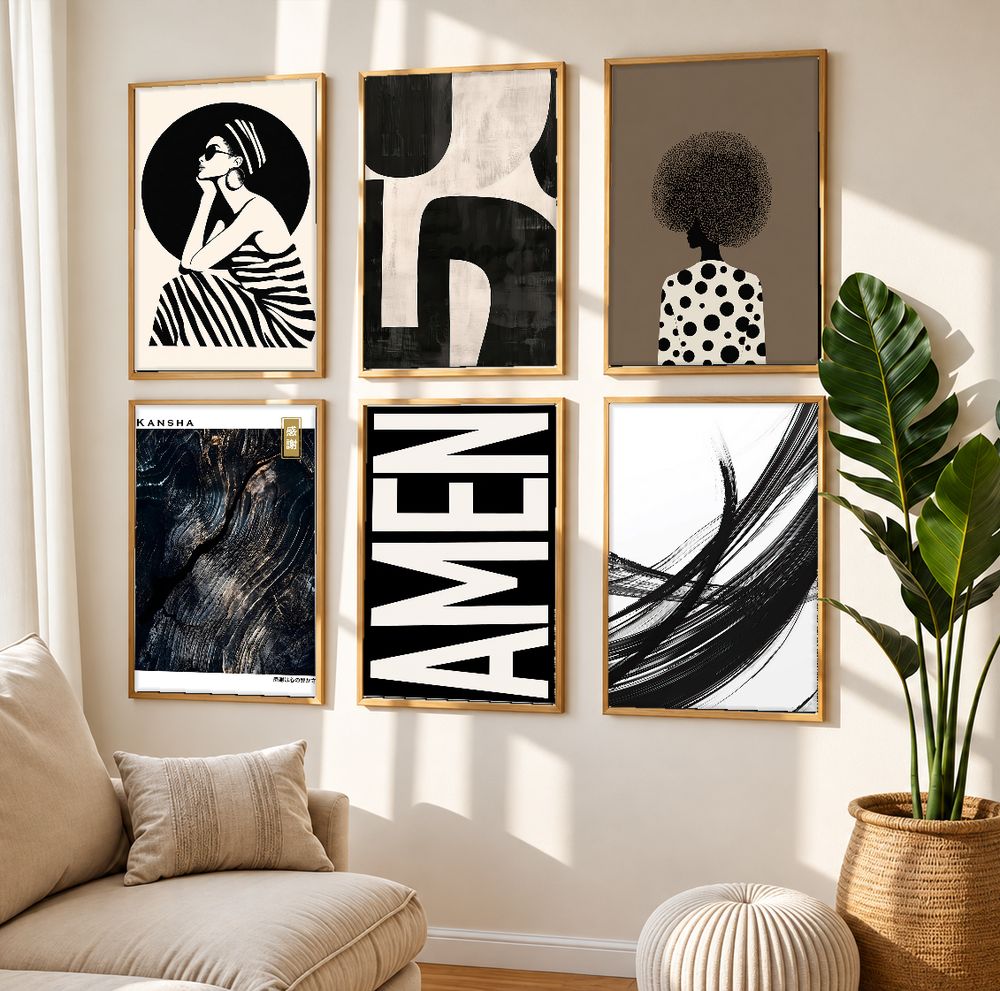 Set de 6 cuadros decorativos que combinan