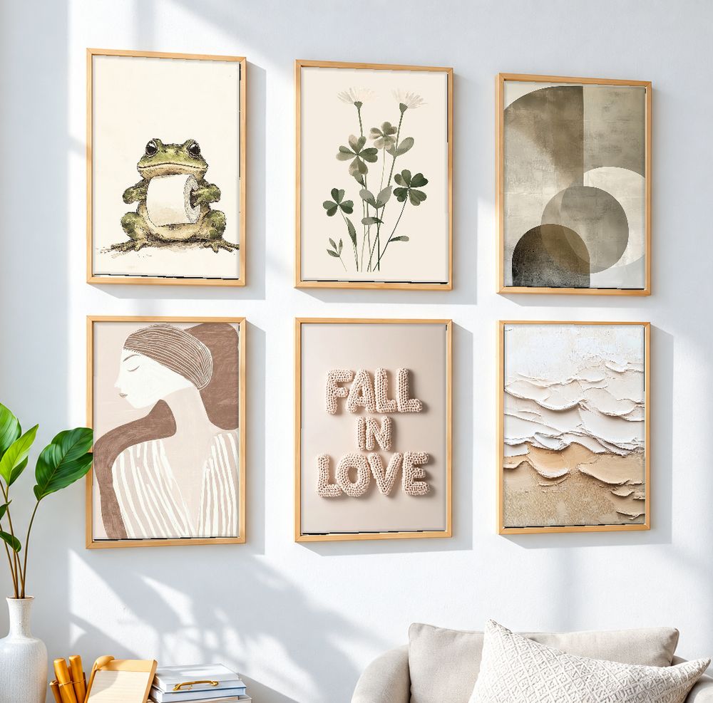 Set de 6 cuadros decorativos que combinan