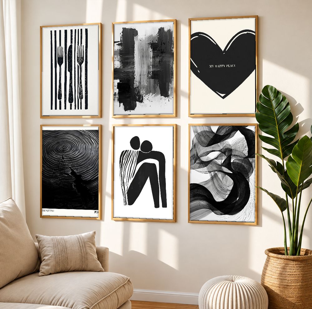 Set de 6 cuadros decorativos que combinan