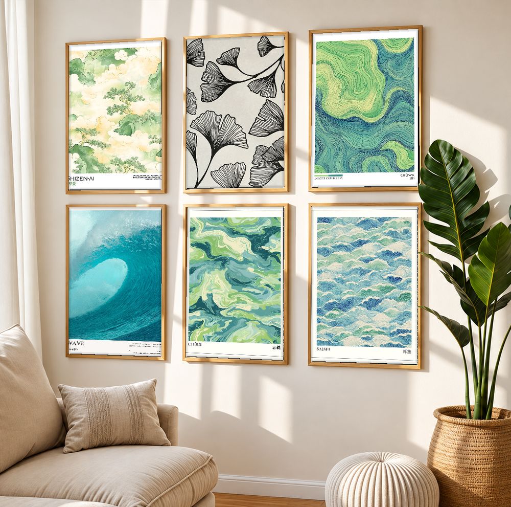 Set de 6 cuadros decorativos que combinan