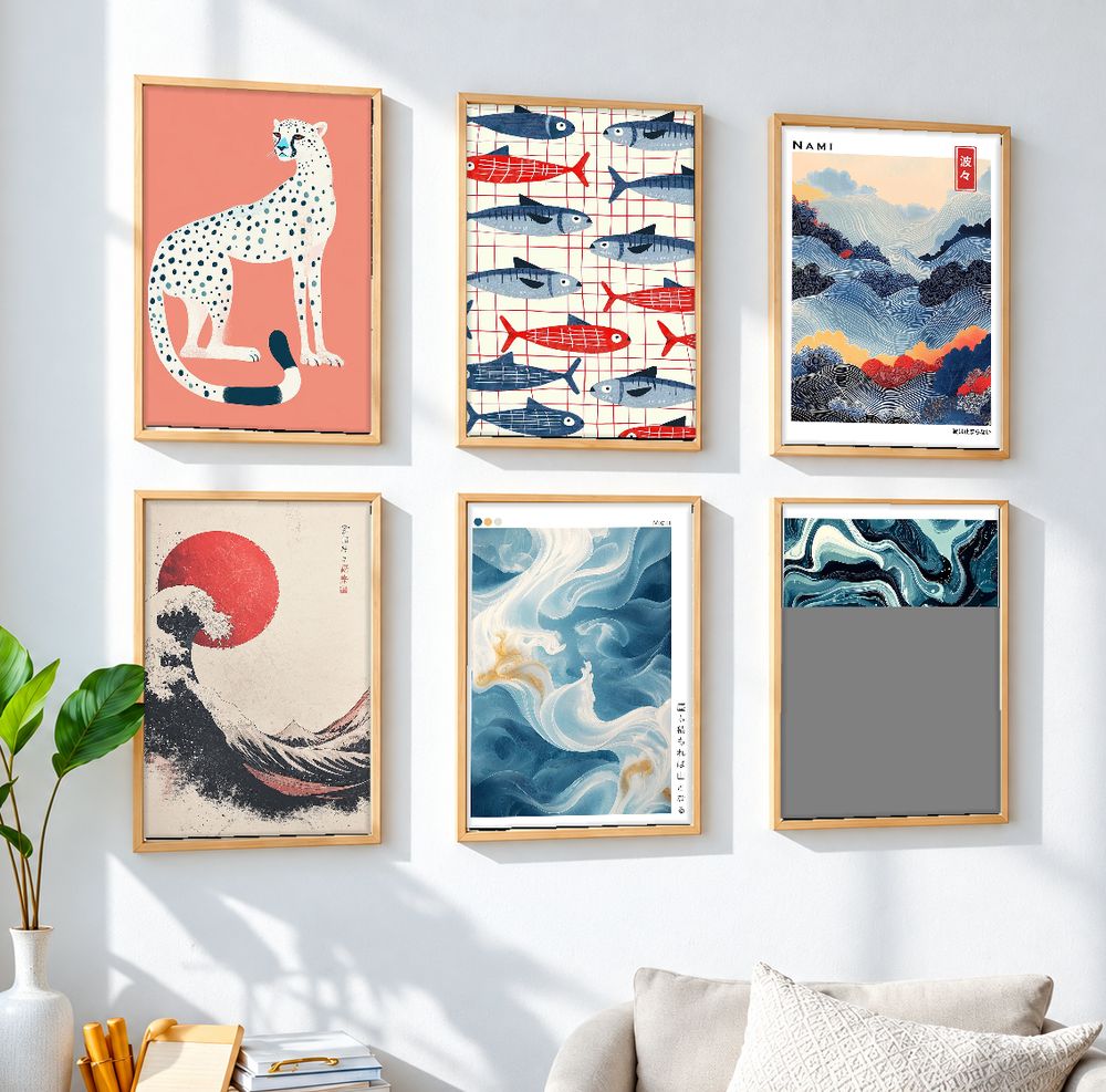 Set de 6 cuadros decorativos que combinan