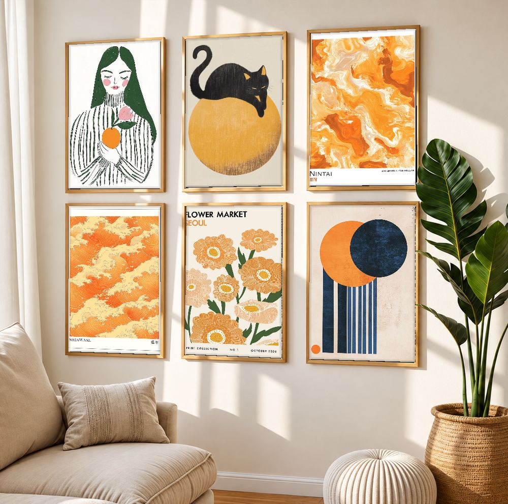 Set de 6 cuadros decorativos que combinan