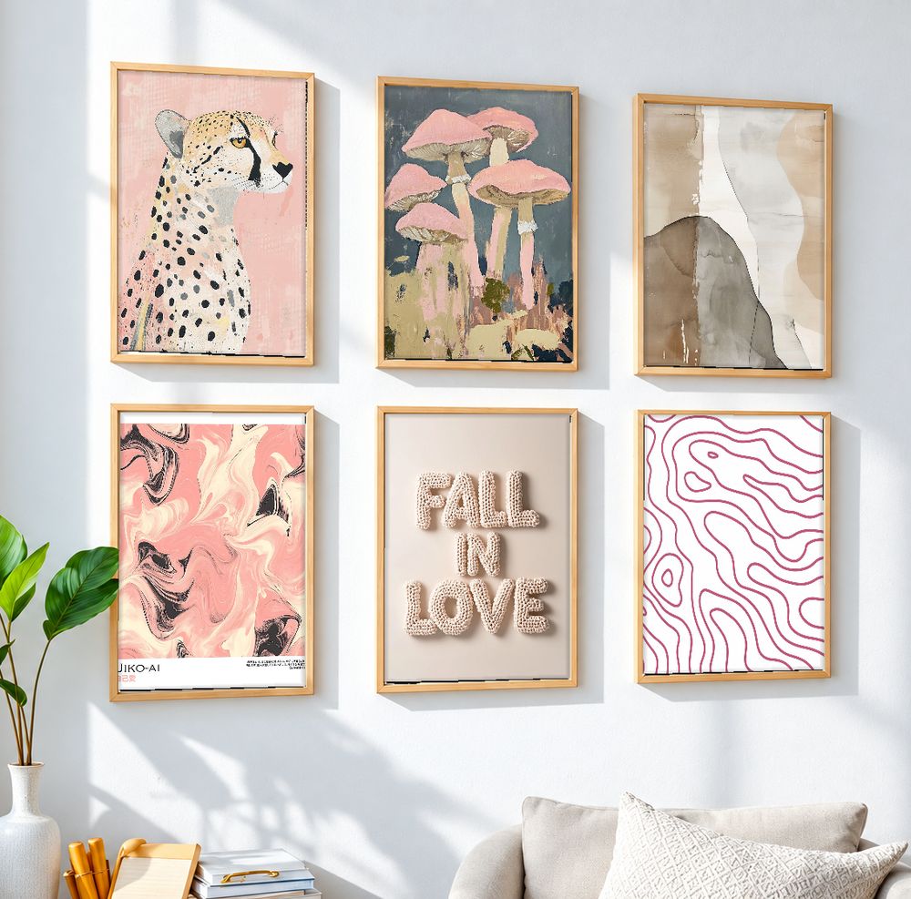 Set de 6 cuadros decorativos que combinan